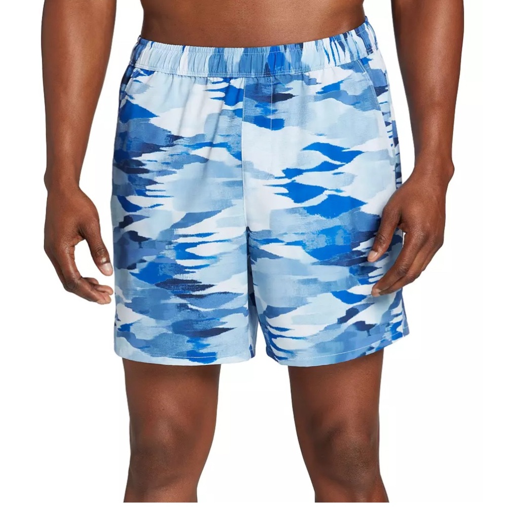 DSG blue camo performance fabric utility shorts